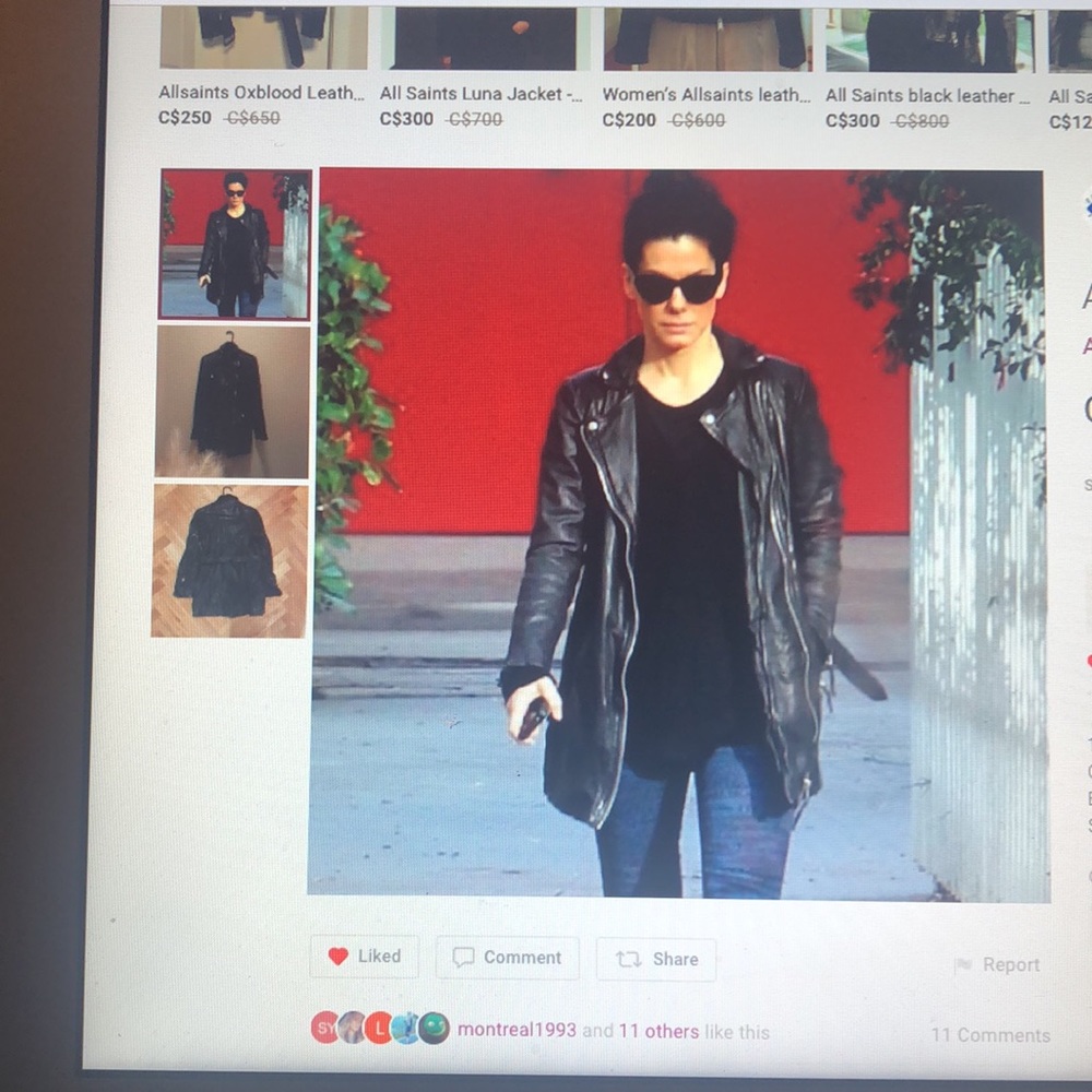 All Saints Blake Long leather Moto Jacket - Picture 4 of 4